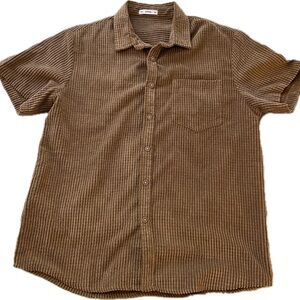 Zaful Brown Corduroy Casual Shirt